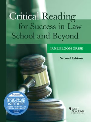 cover image of Critical Reading for Success in Law School and Beyond